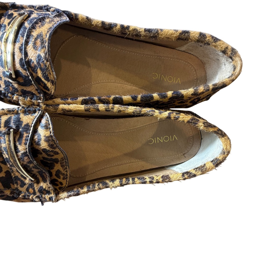Vionic Ashby Leopard Haircalf Leather Comfort Loafers Slip On Women US 10 - Picture 3 of 7